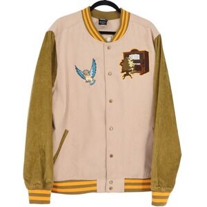 Hot Topic Over The Garden Wall Varsity Characters Jacket 2X Tan Green Corduroy